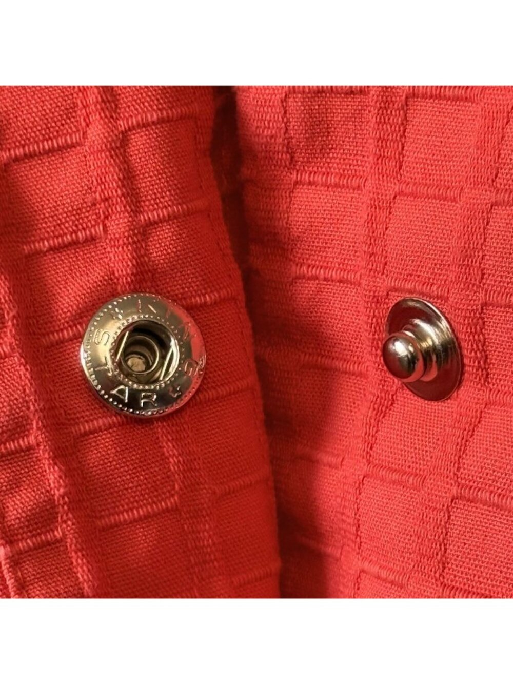 Coldwater Creek Womens 20 Jacket Orange Textured Cotton Pockets Snaps Spring - Picture 10 of 16